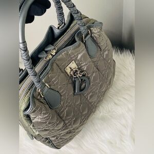 Lady Dior Quilted Large Satchel in Metallic Silver. Vintage snd Authentic.